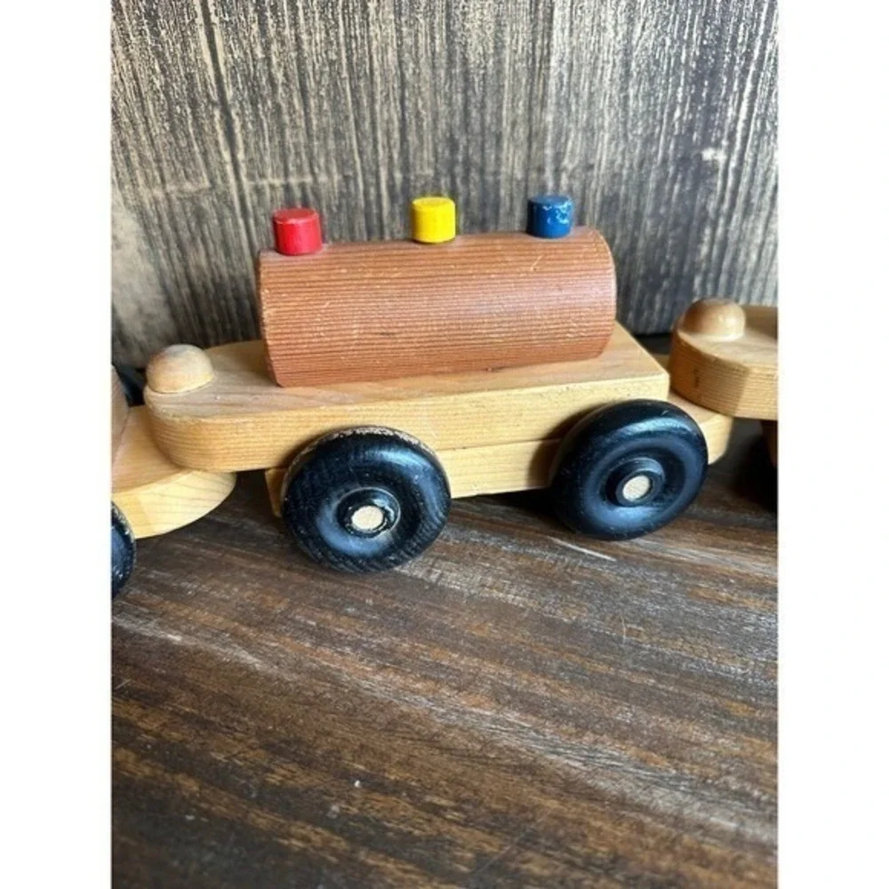 Train Set Vintage Wood S‎ & V Toys Locomotive & 4 Cars Davenport Iowa 8